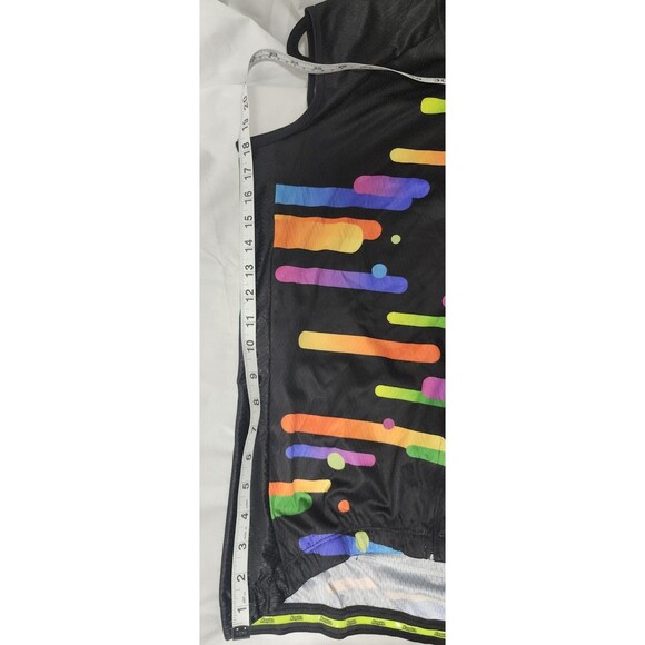 Aogda Colorful  Full-Zip Cycling Shirt Jersey Sz L Mesh Sides 3 Pouches In Back - Picture 6 of 16
